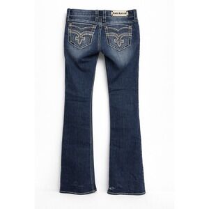 Rock Revival Bootcut Jeans 28x34 Medium Wash Embroidered‎ Flap Pockets